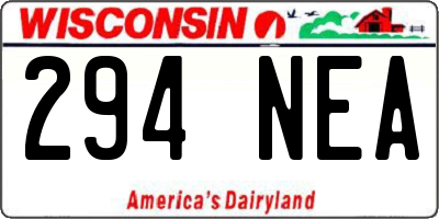 WI license plate 294NEA