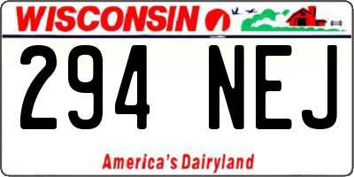 WI license plate 294NEJ