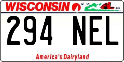 WI license plate 294NEL