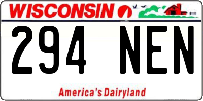 WI license plate 294NEN