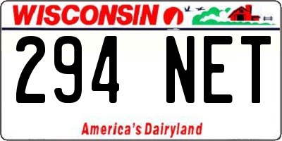 WI license plate 294NET