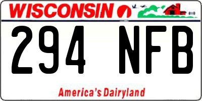 WI license plate 294NFB