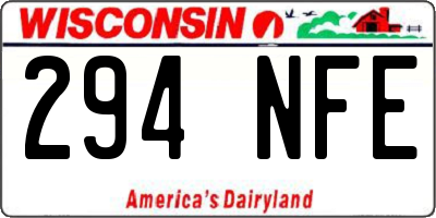 WI license plate 294NFE