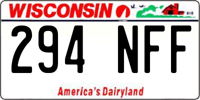 WI license plate 294NFF