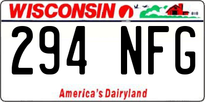 WI license plate 294NFG