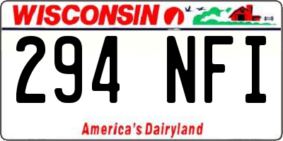 WI license plate 294NFI