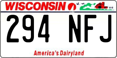 WI license plate 294NFJ