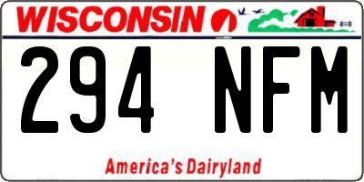WI license plate 294NFM