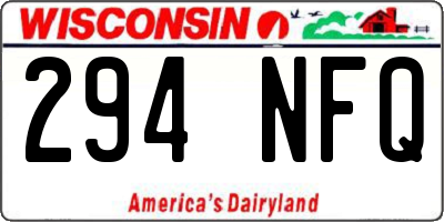 WI license plate 294NFQ