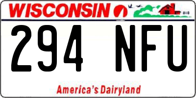 WI license plate 294NFU