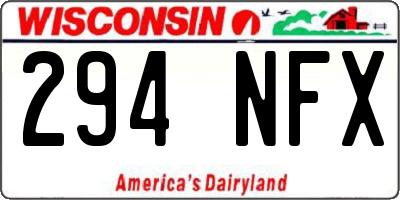 WI license plate 294NFX