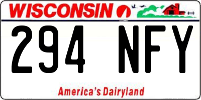 WI license plate 294NFY