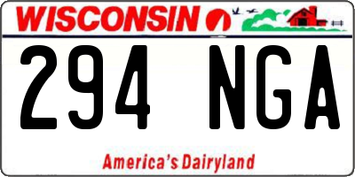 WI license plate 294NGA