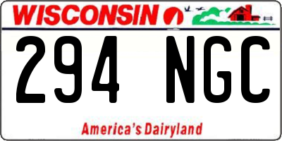 WI license plate 294NGC