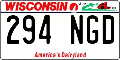 WI license plate 294NGD