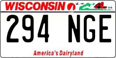 WI license plate 294NGE