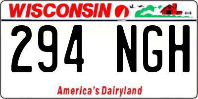 WI license plate 294NGH