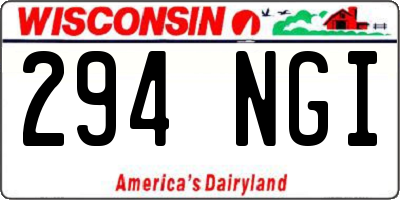 WI license plate 294NGI