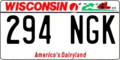 WI license plate 294NGK