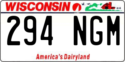 WI license plate 294NGM
