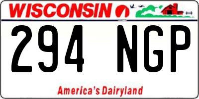 WI license plate 294NGP
