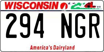 WI license plate 294NGR