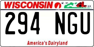 WI license plate 294NGU