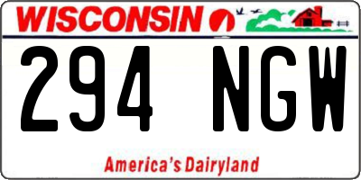 WI license plate 294NGW