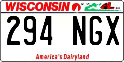 WI license plate 294NGX