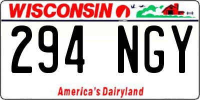 WI license plate 294NGY