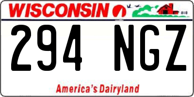 WI license plate 294NGZ