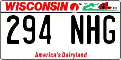 WI license plate 294NHG