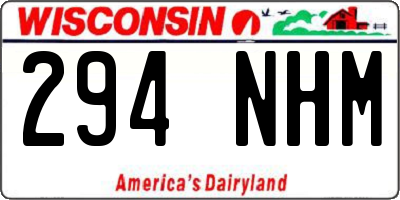 WI license plate 294NHM
