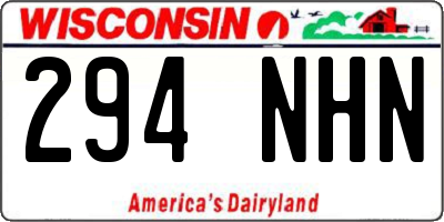 WI license plate 294NHN