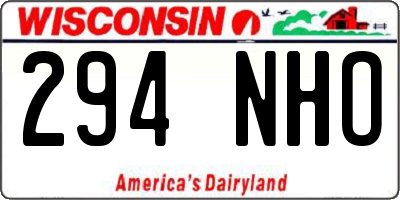 WI license plate 294NHO