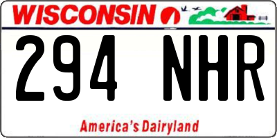 WI license plate 294NHR