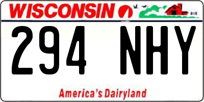 WI license plate 294NHY