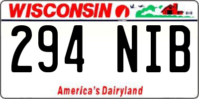 WI license plate 294NIB