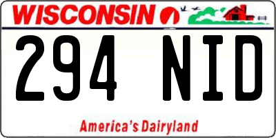WI license plate 294NID
