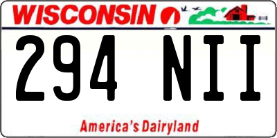 WI license plate 294NII