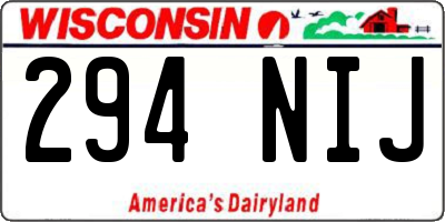 WI license plate 294NIJ