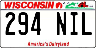 WI license plate 294NIL