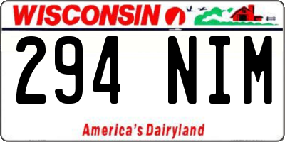 WI license plate 294NIM