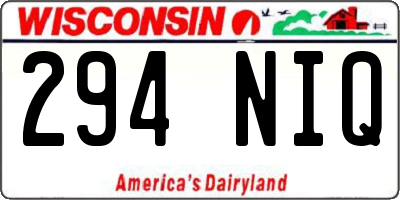 WI license plate 294NIQ