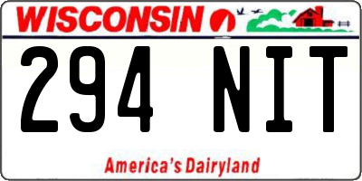 WI license plate 294NIT