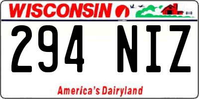 WI license plate 294NIZ