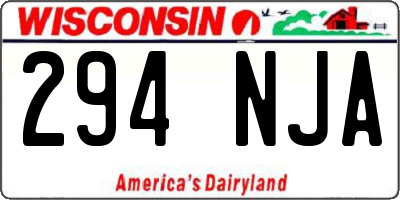 WI license plate 294NJA