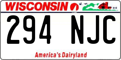 WI license plate 294NJC