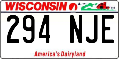 WI license plate 294NJE