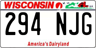 WI license plate 294NJG